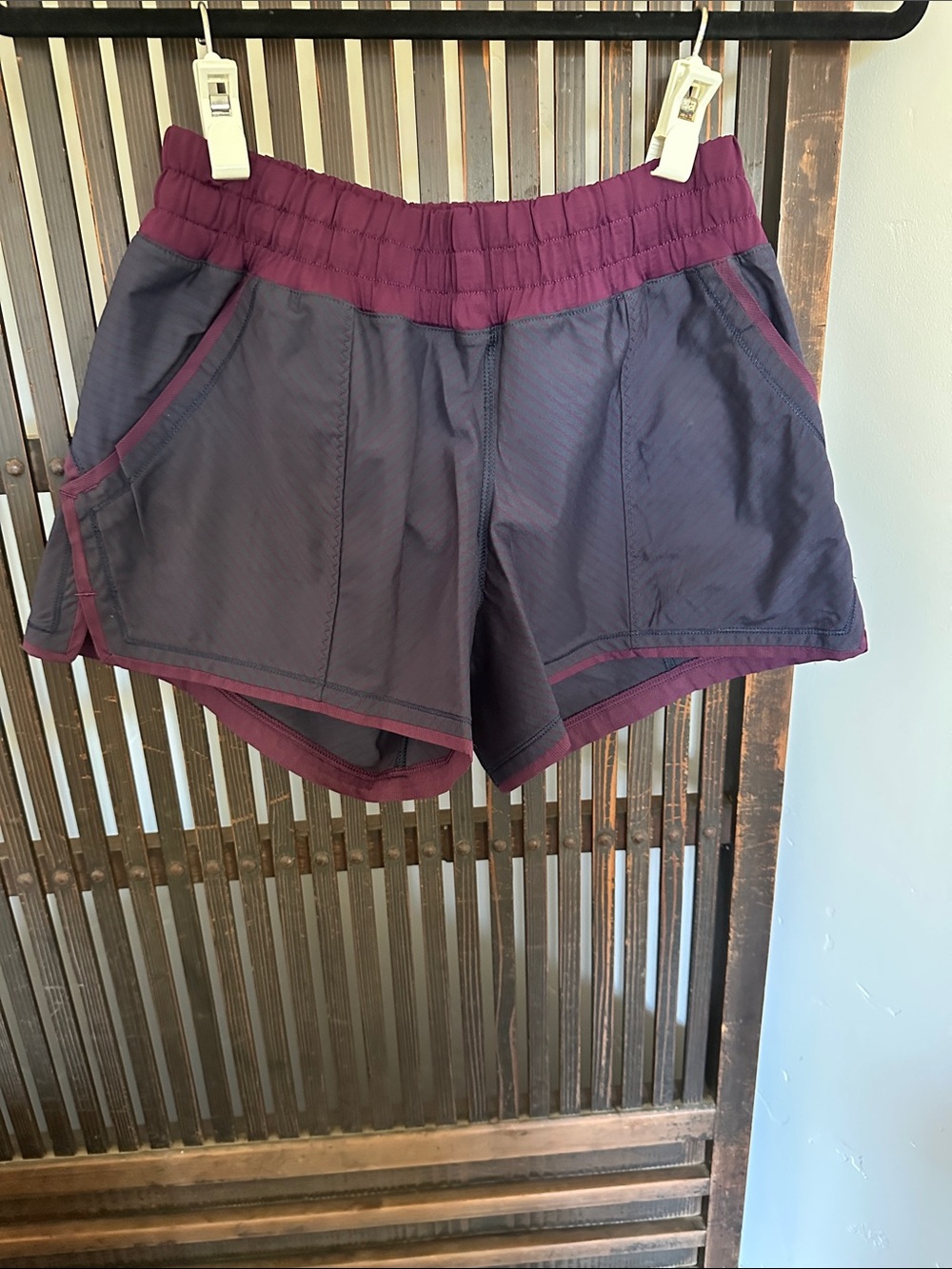 Lululemon Women's Two-Tone Eggplant and Navy Athletic Shorts